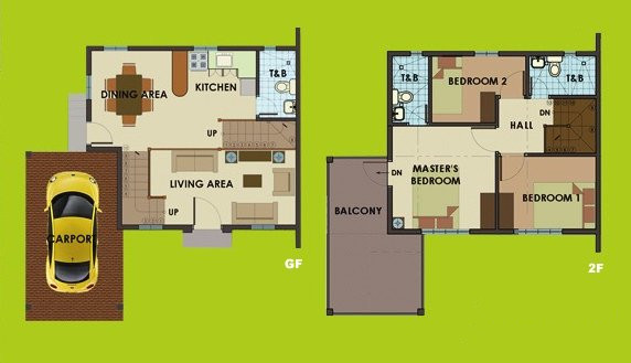 Dorina Uphill Floor Plan House and Lot in Daang Hari